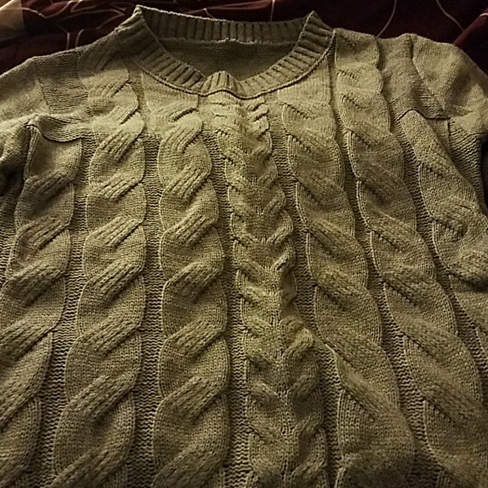 Grey Cable Knit Sweater